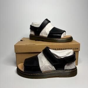 Dr Martens Romi Y Leather Velcro Sandals in Black Lamper